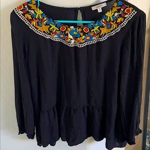 Women’s floral black blouse
